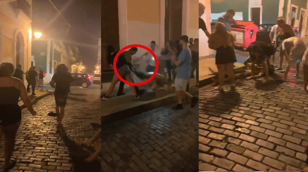  Video: Turista en Viejo San Juan queda inconsciente luego de “senda” paliza que le dieron 