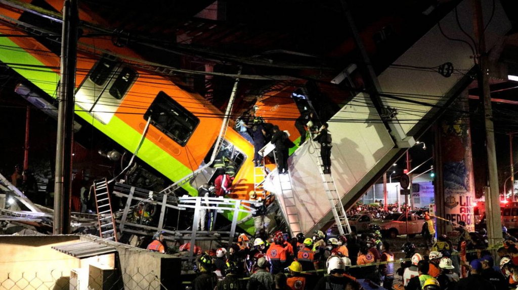  Video: Al menos 13 muertos y 70 heridos al desplomarse un metro en Ciudad de M&eacute;xico 