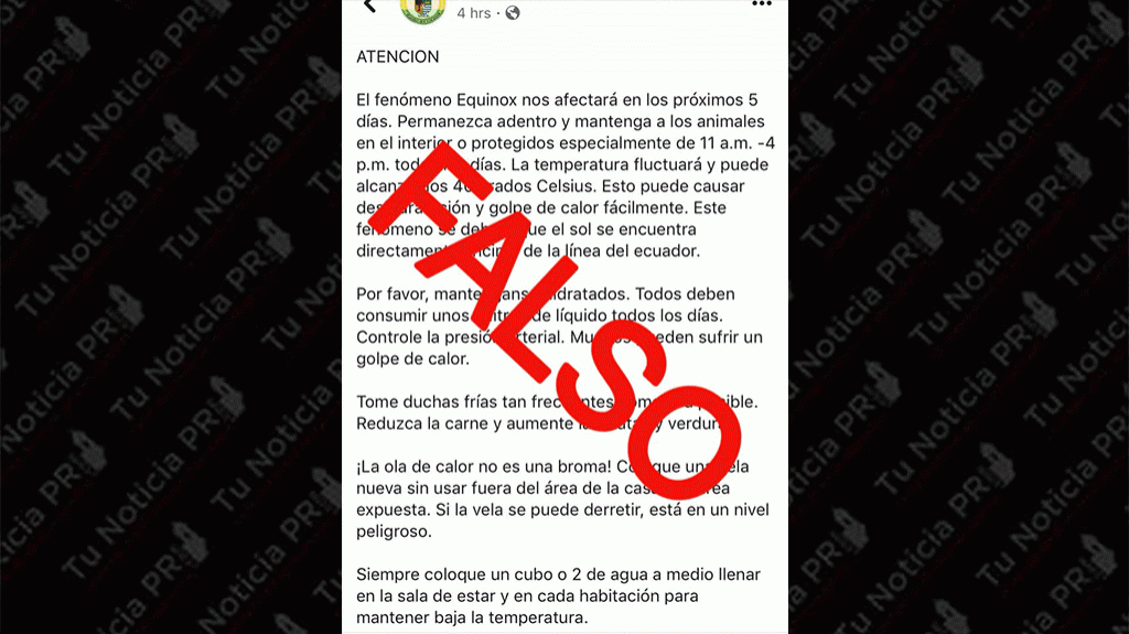  Aclaran alegado &ldquo;Equinox&rdquo; no se relaciona con condiciones clim&aacute;ticas 