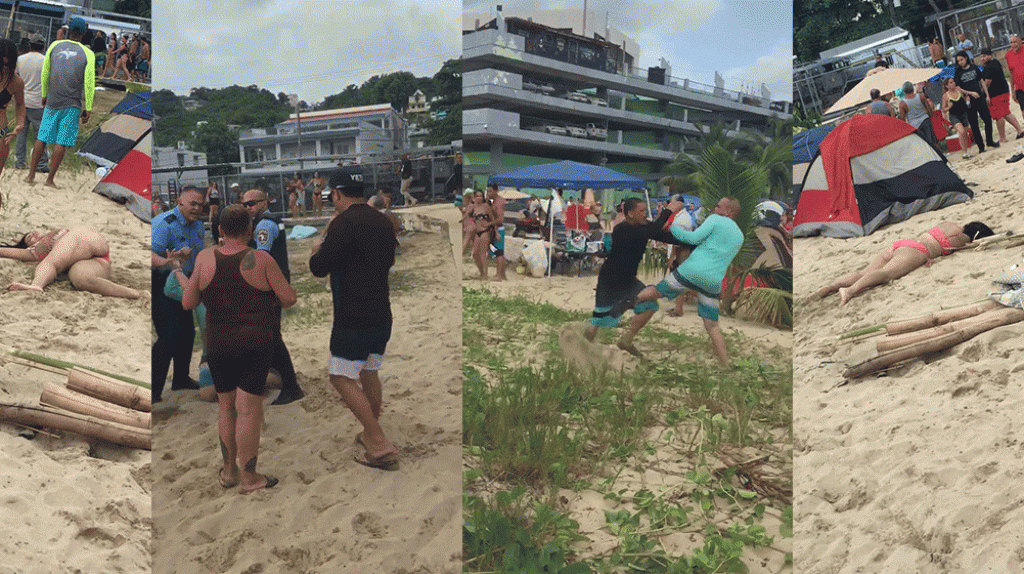  Video: Mujeres &ldquo;Noqueadas&rdquo; y varios arrestos durante &ldquo;Mega pelea&rdquo; en playa Boricua 
