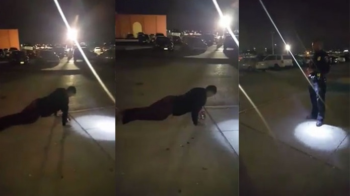 Video: PolicÃ­a en Texas descubre joven fumando marihuana y le ofrece hacer 200 "push ups" o ir a la cÃ¡rcel 