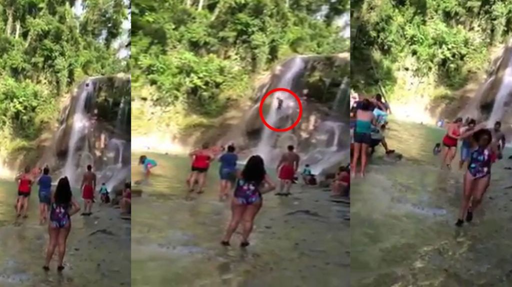  En video momento en que turista muere al lanzarse desde la cascada &ldquo;Gozalandia&rdquo; de San Sebasti&aacute;n 
