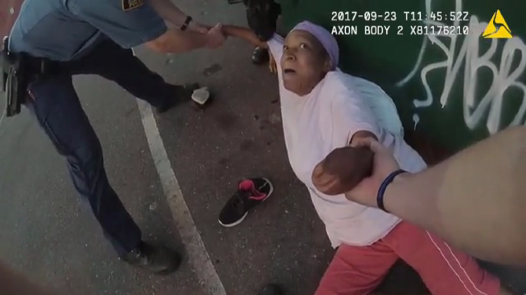 Video: SaliÃ³ a tirar la basura y fue atacada por un perro policÃ­a