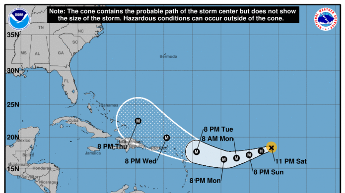 Trayectoria de Irma sufre leve reajuste, acercando mÃ¡s al sistema.