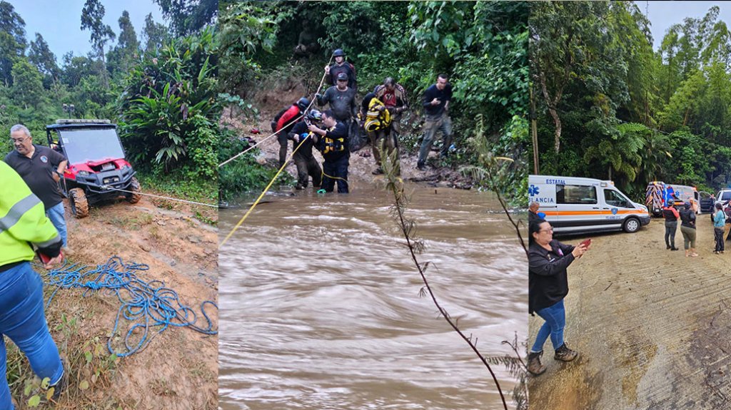  Video del operativo para rescatar 9 Personas Varadas en Motoras y “Four Tracks“ Atrapadas por la Crecida del Río entre Guayama y Cayey 