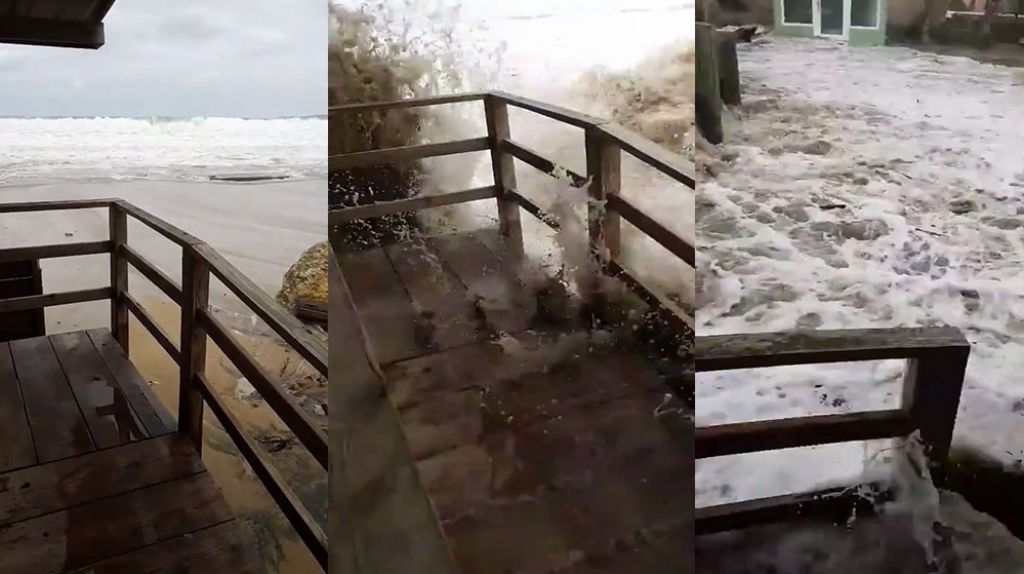  Video: Vea la furia del mar entrando en la costa de Aguada 