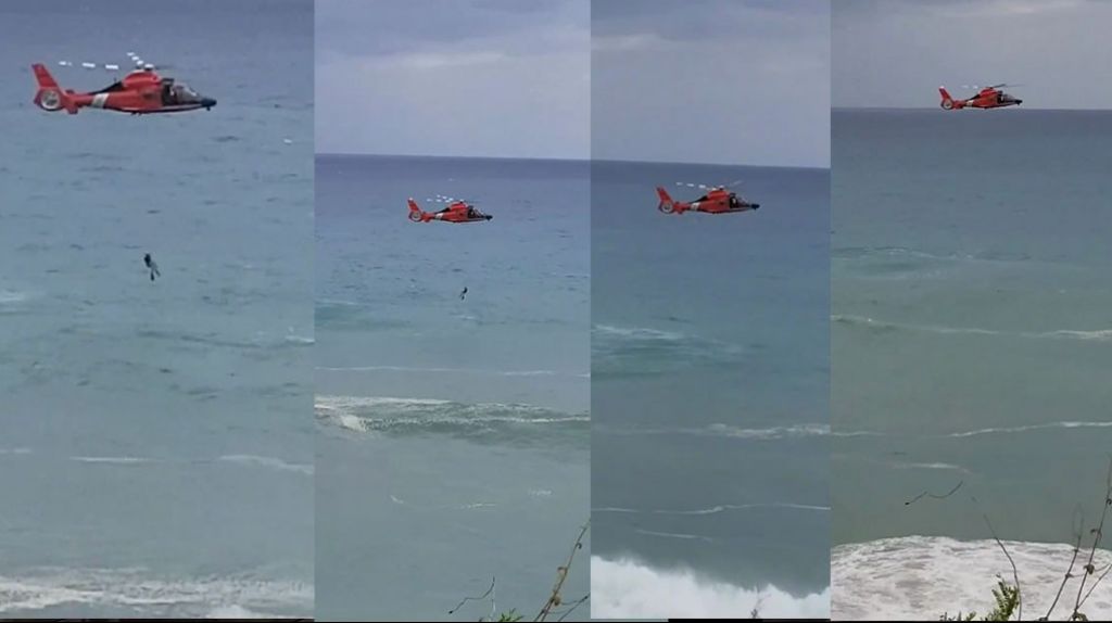 Video: Momento en que Guardia Costera rescata varios imprudentes que no entendieron que el mar esta peligroso 