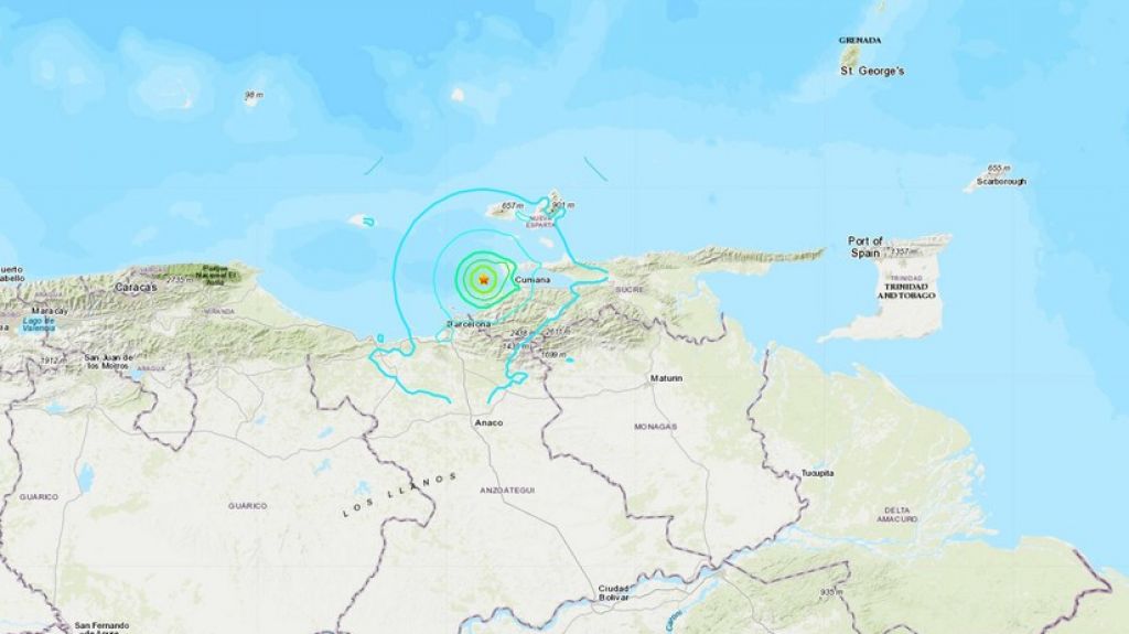  Sismo de magnitud 5,5 se registra cerca de las costas de Venezuela 