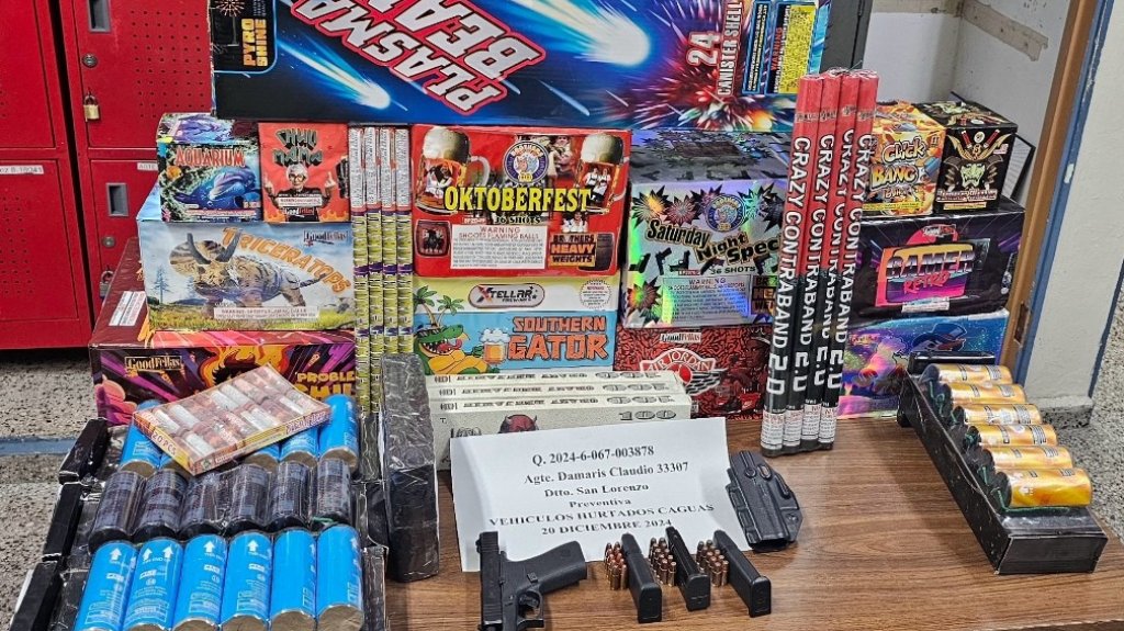  Sali&oacute; a comprar pirotecnia en su carro y los guardias los &ldquo;Pillaron&rdquo; en San Lorenzo 
