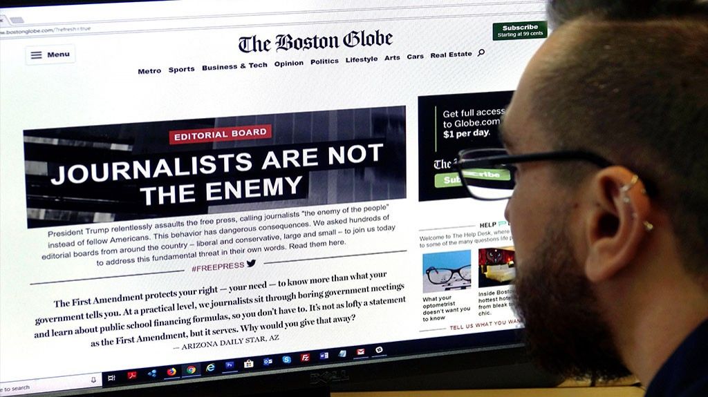 M&aacute;s de 300 diarios defienden libertad de prensa ante ataques de Trump 