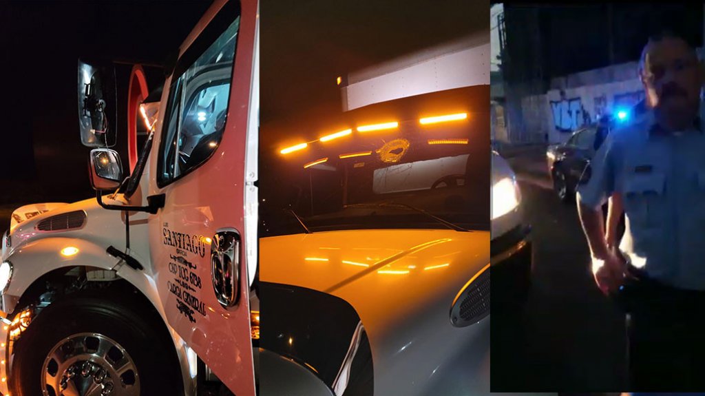  Video: Camioneros destruyen camiones de compa&ntilde;eros que no se unieron a la huelga 