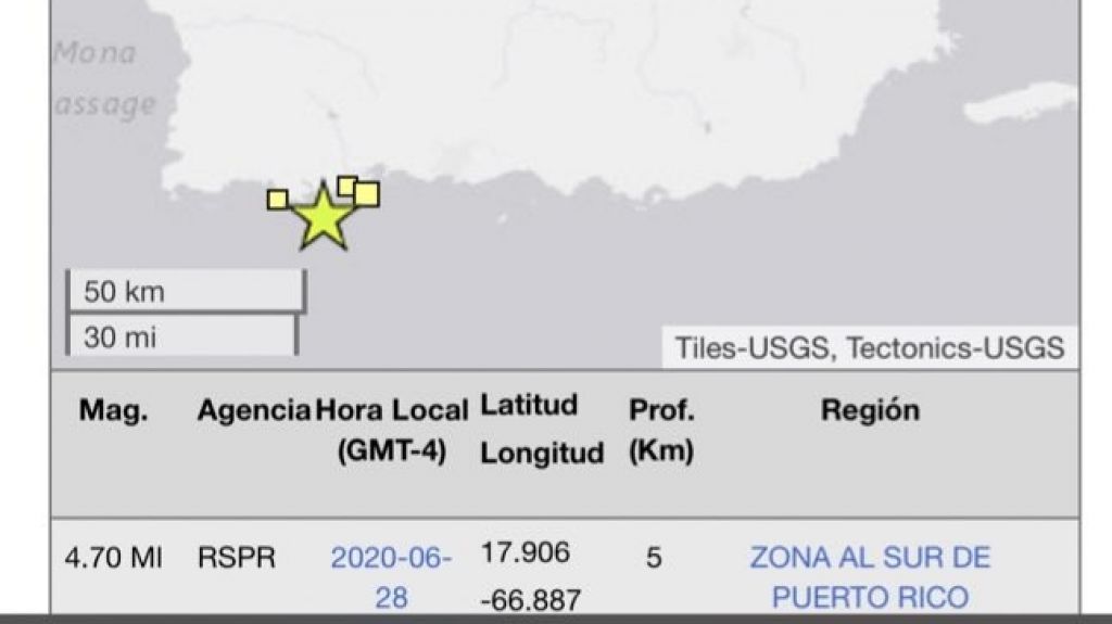  Temblor vuelve a sacudir el suroeste de la Isla 
