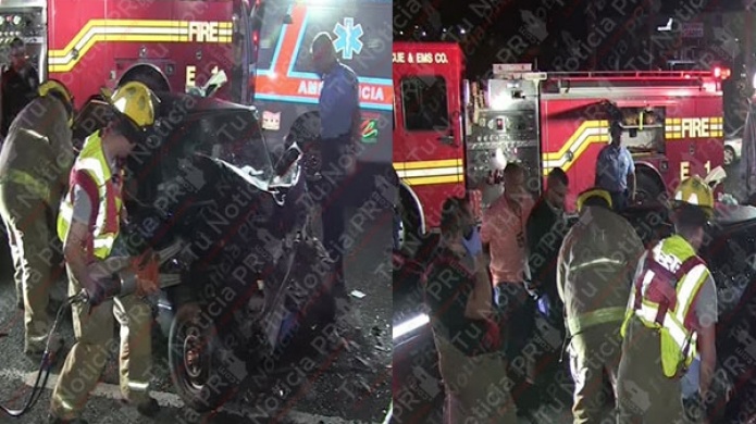 Video: Rescatistas intentan salvar a una mujer pillada dentro de un vehÃ­culo en Caguas 