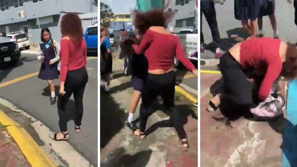  Publican video de una mujer que le “cayó a cantazo” limpio a estudiante en Cataño 