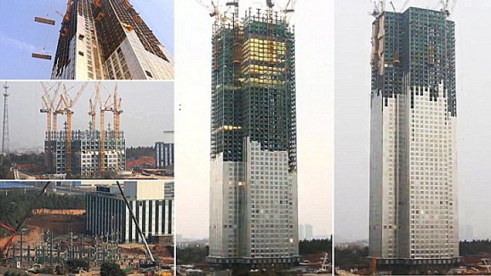 Vea, en 90 segundos, cÃ³mo China construyÃ³ un edificio de 57 pisos en 19 dÃ­as