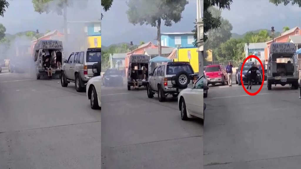  Viral el video de los mozalbetes que abandonaron una Guagua y se le fueron corriendo a la policía en Ponce 