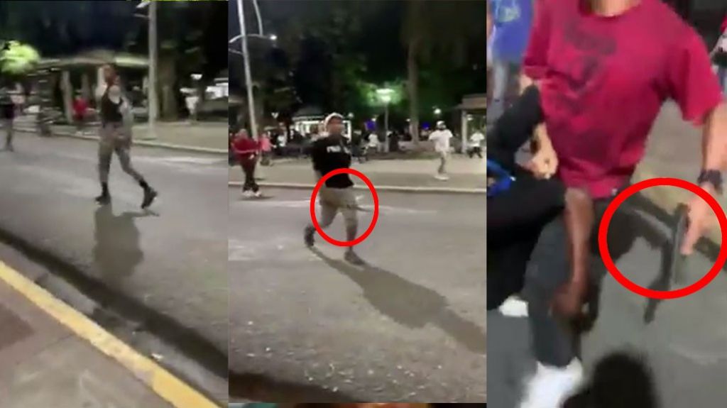  Video Ciudadanos arrestan a un hombre que le rajó la cabeza a un policía 