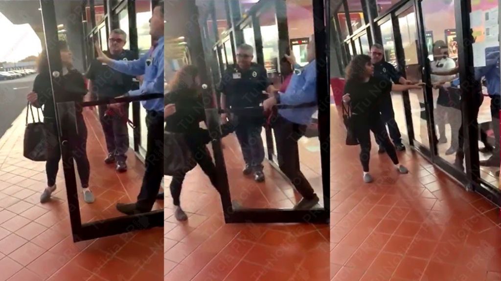  Viral video de gerente de un cine en Bayam&oacute;n, pateando una mujer 