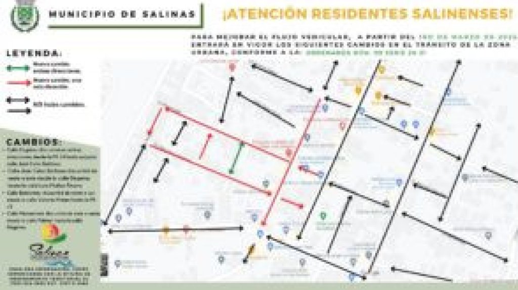  Salinas redise&ntilde;a el paso vehicular en el centro urbano 