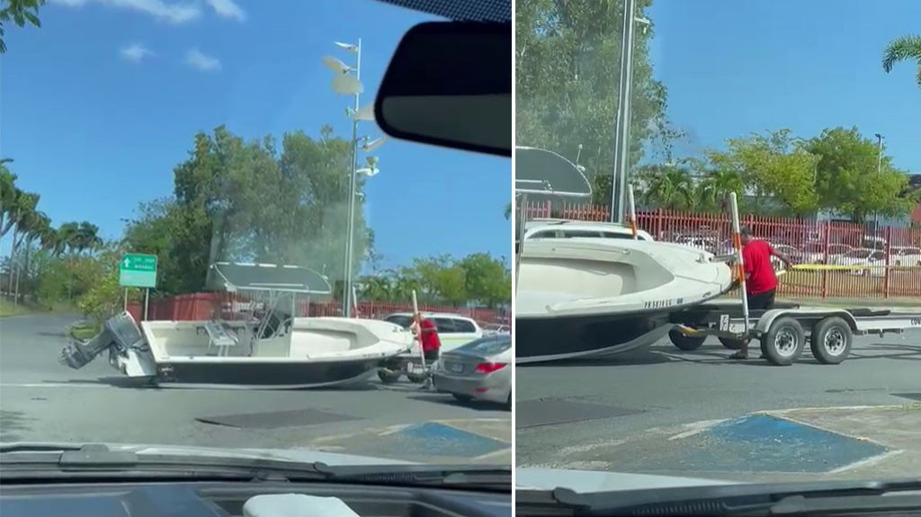  Video: Se le cae el bote a conductor en medio de la carretera en San Juan 