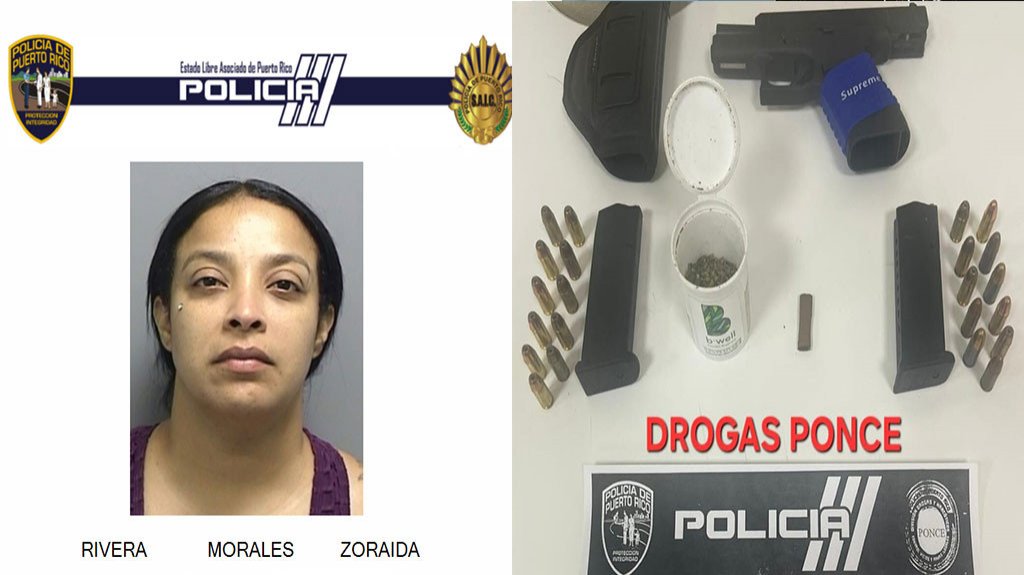  Arrestada en Ponce, se quito el grillete y andaba con una pistola 