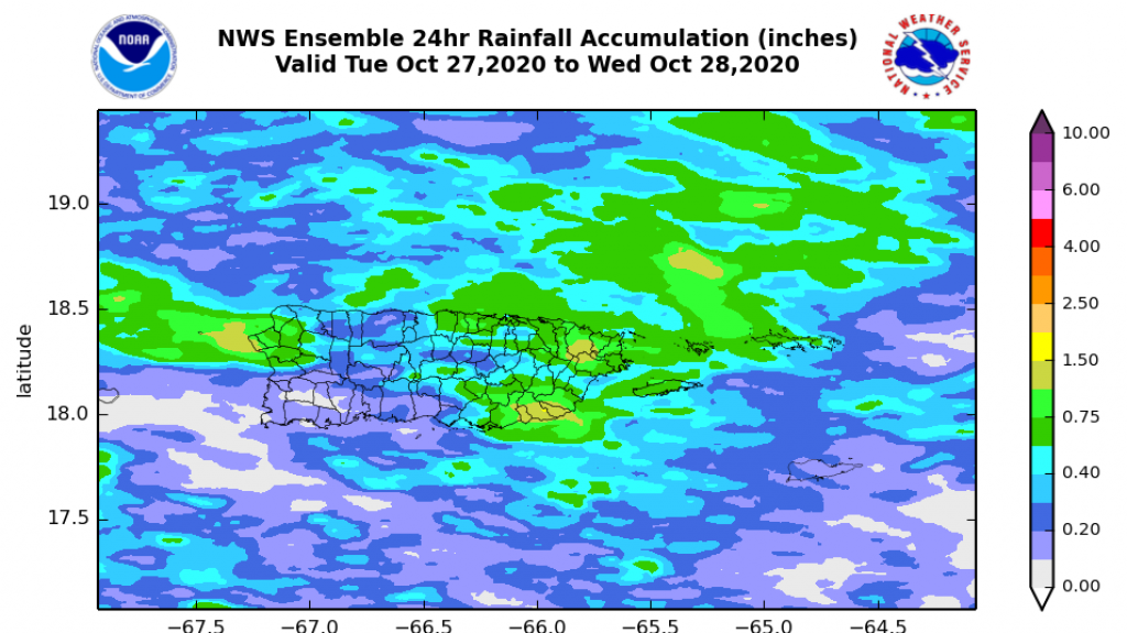  Disturbio produce aumento en nubosidad y aguaceros hoy, martes 