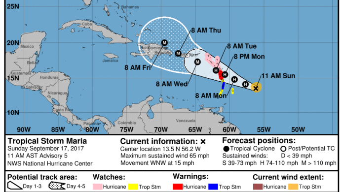 Sin mayores cambios el pronÃ³stico; MarÃ­a podrÃ­a estar en nuestra regiÃ³n como un huracÃ¡n intenso.