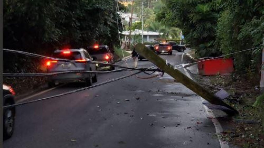  Carretera cerrada en Bayam&oacute;n por poste ca&iacute;do 