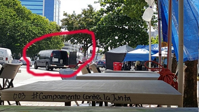 Continua Yulin financiando con "Fondos del pueblo" campamento que protesta contra junta fiscal frente tribunal federal 