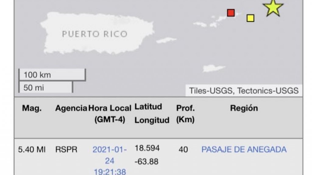  Temblor moderado se reporta al este de la Isla 