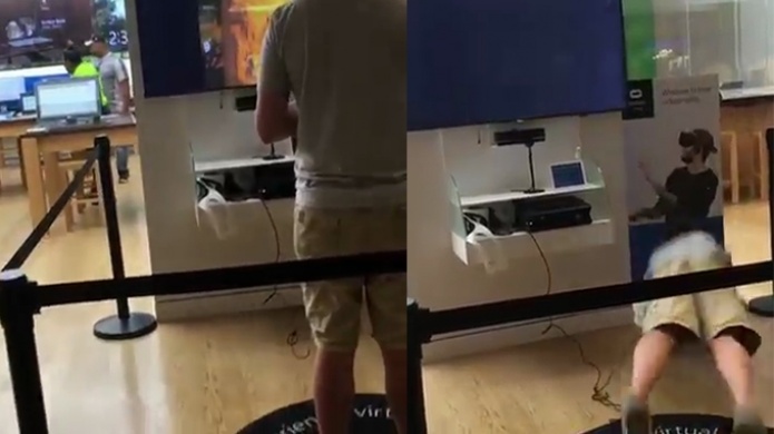 Video: Un Joven decide utilizar gafas de realidad virtual   y mira cÃ³mo termina 