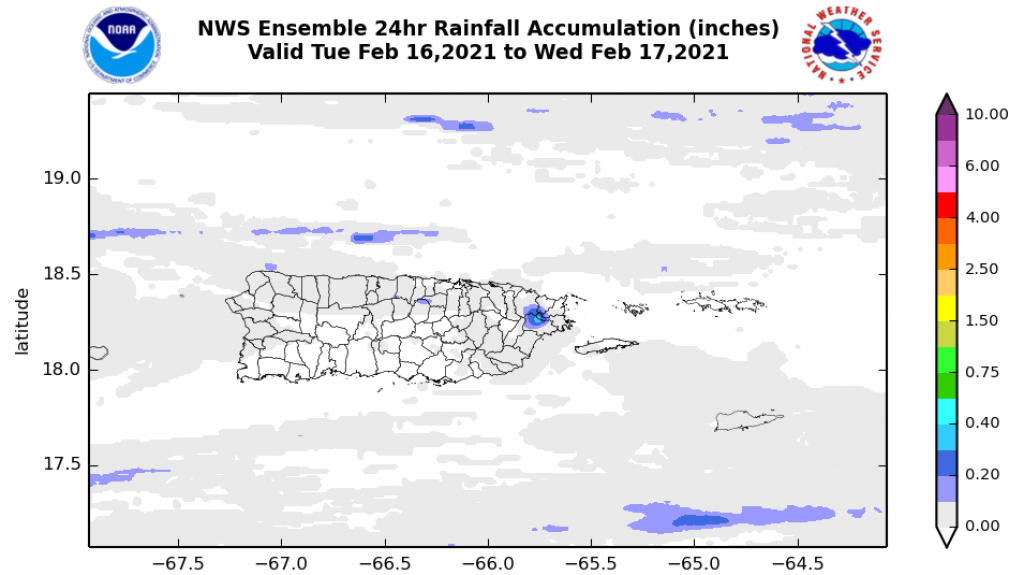  Mínima actividad de lluvia hoy, martes 