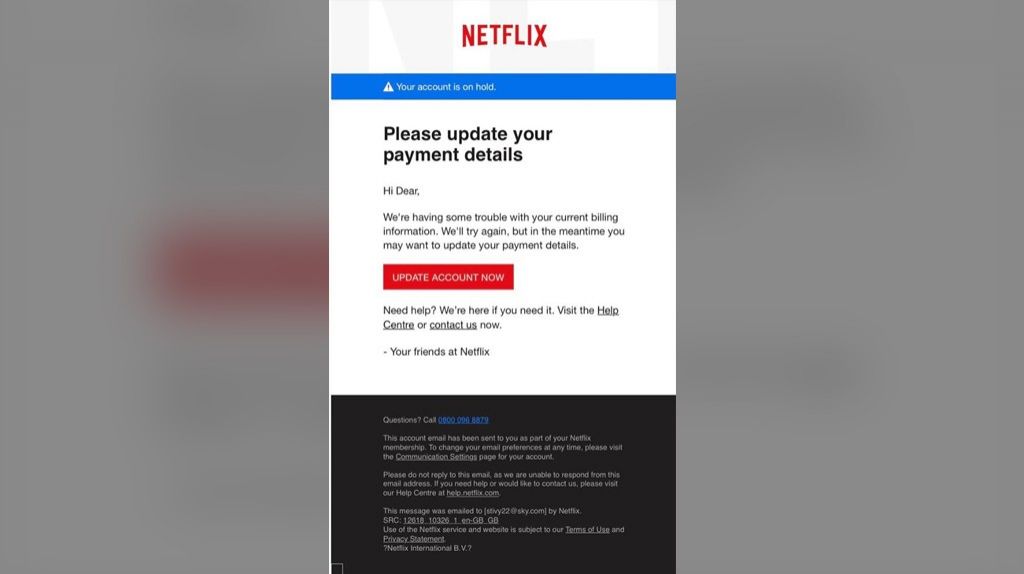  Video: Alertan de estafa con email falsos a usuarios de Netflix 