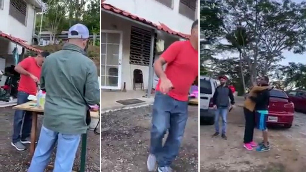  Video: Familia que dorm&iacute;a fuera de su residencia en el Sur, capta en video momento de fuerte r&eacute;plica 