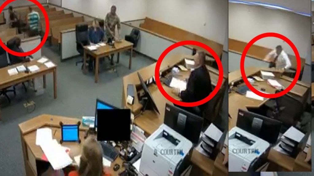  Video: Presos escapan del tribunal y el juez se quita la toga y &ldquo;arranca&rdquo; detr&aacute;s de ellos 
