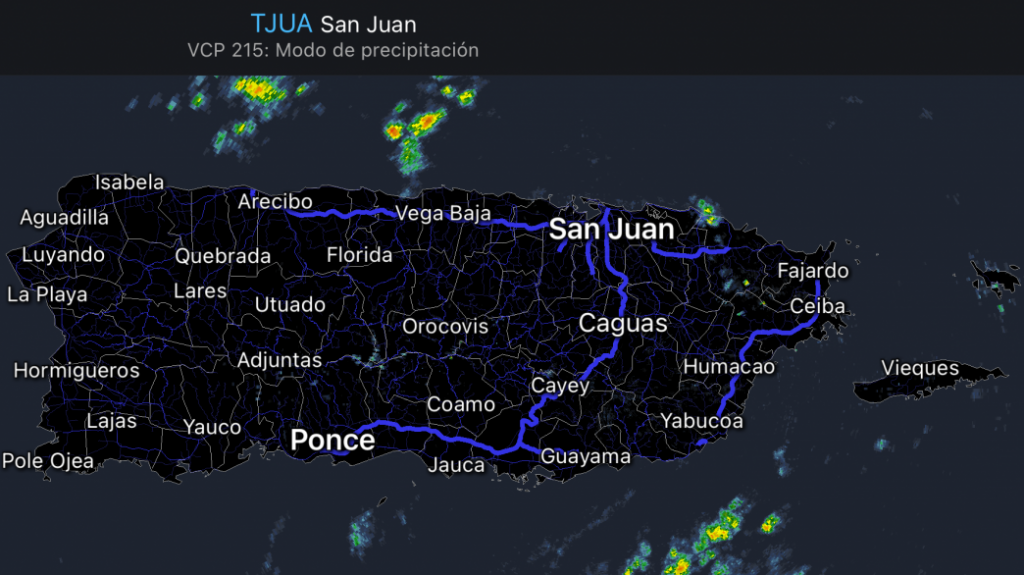  Lluvias breves y leves hacia sectores del este y norte de la Isla 