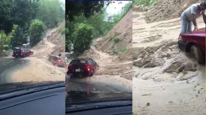 Video: Captan momento exacto de derrumbe en Utuado 
