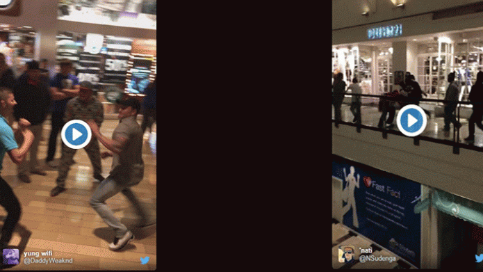 Video hombres a "PuÃ±o limpio" durante el "Black Friday"