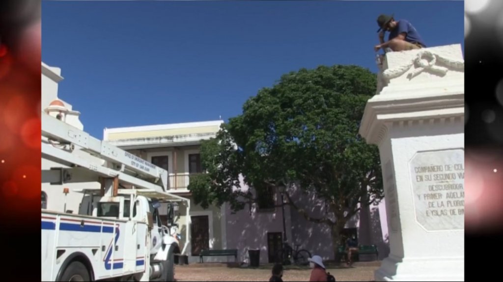  Manifestantes impiden reconstrucci&oacute;n de estatua de Ponce de Le&oacute;n 