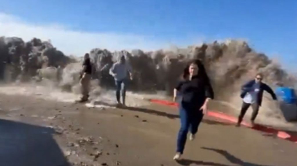  VIDEO: Una ola gigante impacta una playa en California y deja al menos 8 heridos 