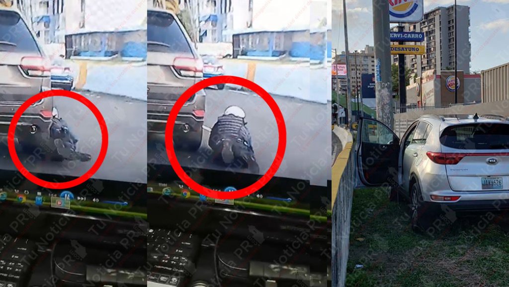  Video capta como un carro le pasa por encima a un polic&iacute;a durante persecuci&oacute;n en la Baldorioty 