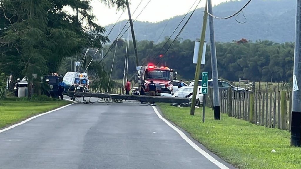  Herido conductor que impacto poste de cemento en Yabucoa 