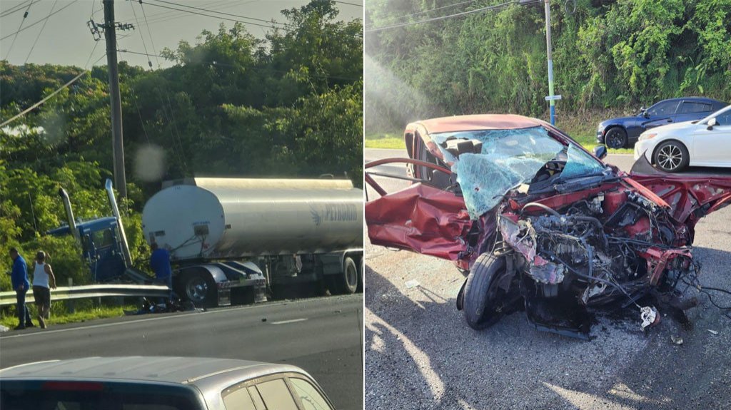  Accidente de Auto con Cami&oacute;n de Combustible en Camuy 