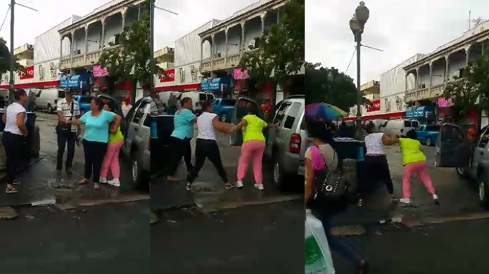 Video: Mujeres se "empaquetan" a pelear en pleno Paseo de Diego en Rio Piedras  