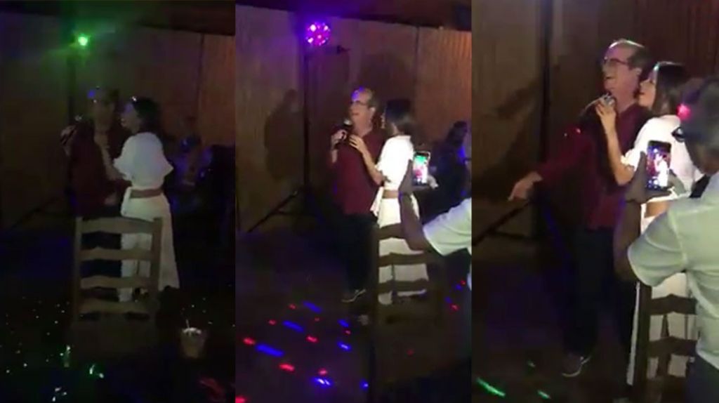  Video: Fajaooo An&iacute;bal Acevedo Vila cantando en Karaoke &ldquo;Borracho y loco&rdquo; 