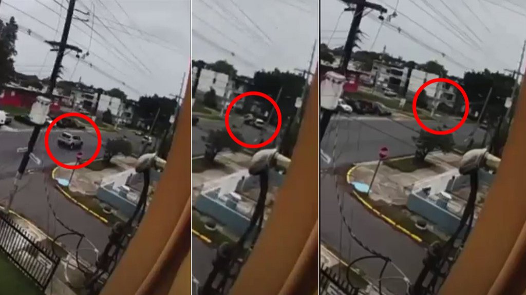  En video momento que veh&iacute;culo a exceso de velocidad se vuelca en Hato Rey 