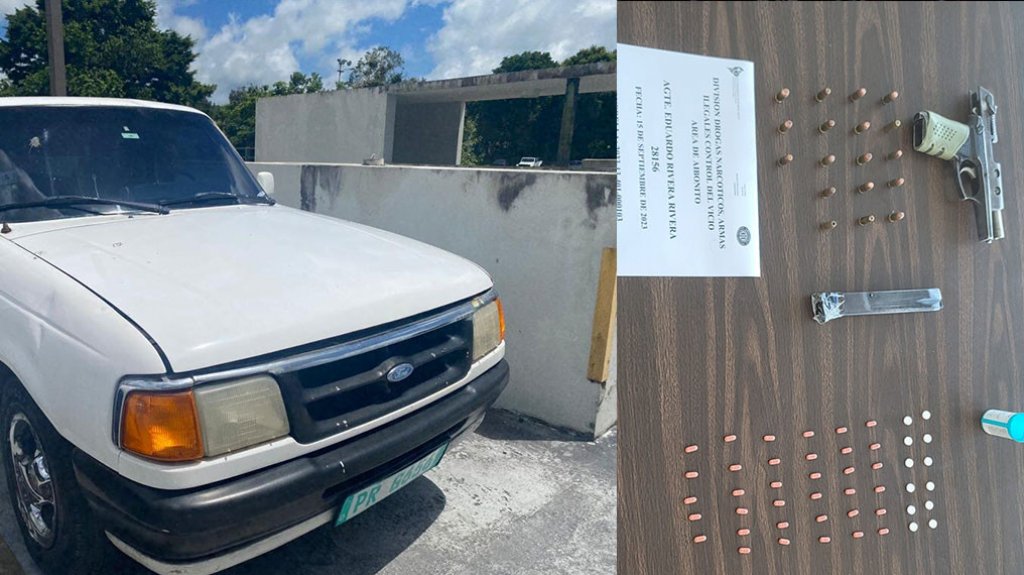  Drogas Aibonito ocupa un arma y drogas durante allanamiento a veh&iacute;culo 