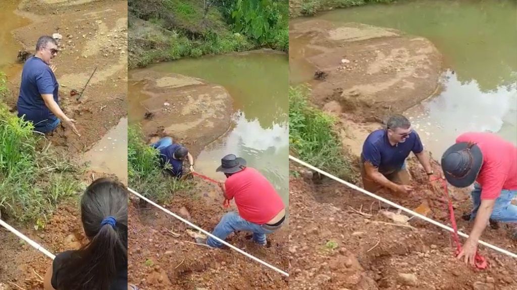  Video: Boricua fue a pescar en un lago artificial y qued&oacute; Hundido en el fango 