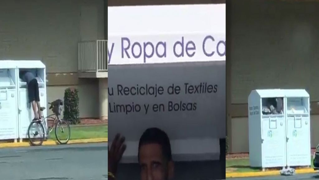  Publican video de hombre que entra a buz&oacute;n de ropa que donan los ciudadanos en Bayam&oacute;n 