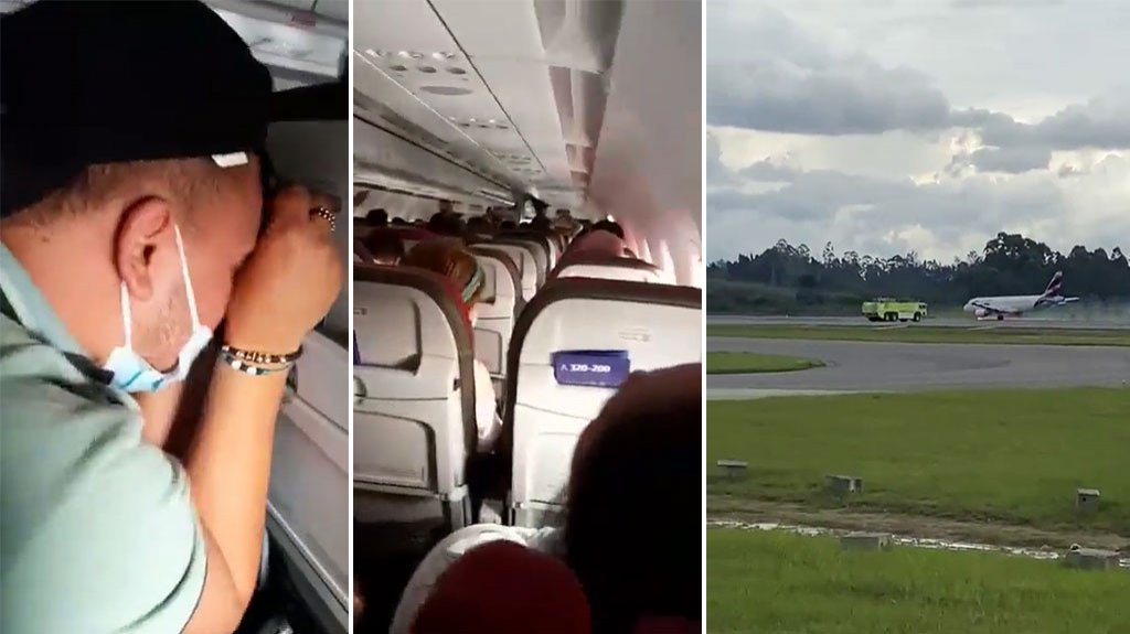 Video del momento en que pasajeros de aerolínea colombiana entran en pánico 